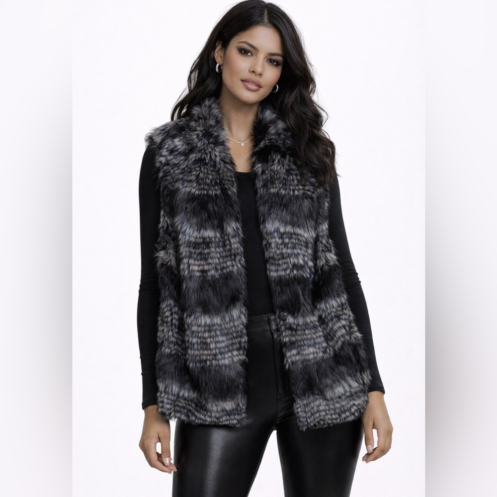 kial faux fur reversible vest Large